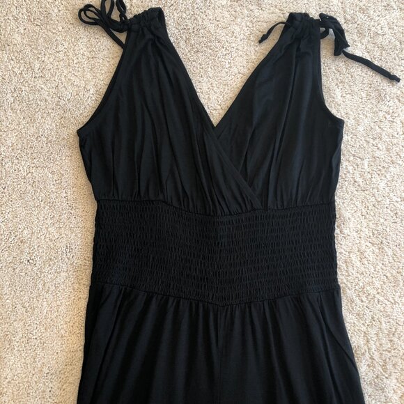 NWT LASCANA Women's Black Tie-Shoulder Jumpsuit - Picture 5 of 11